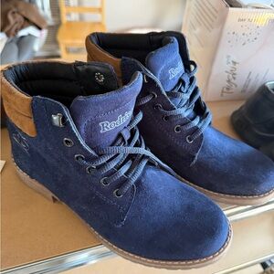 Men's Blue Suede Boots